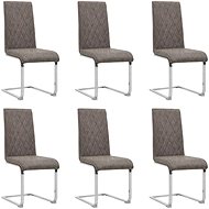 Cantilever dining chairs 6 pcs dark brown faux leather - Dining Chair