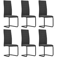 Cantilever dining chairs 6 pcs dark gray textile - Dining Chair