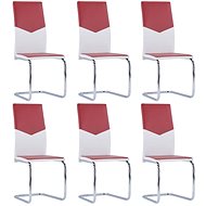 Cantilever dining chairs 6 pcs burgundy faux leather - Dining Chair
