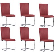 Cantilever dining chairs 6 pcs burgundy faux leather - Dining Chair