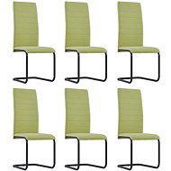 Cantilever dining chairs 6 pcs green textile - Dining Chair