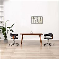 Swivel dining chairs 2 pcs black bent wood and artificial leather - Dining Chair