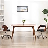 Swivel dining chairs 2 pcs black bent wood and artificial leather - Dining Chair