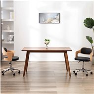 Swivel dining chairs 2 pcs black bent wood and artificial leather - Dining Chair
