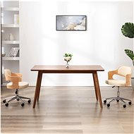 Swivel dining chairs 2 pcs cream bent wood and artificial leather - Dining Chair