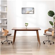Swivel dining chairs 2 pcs taupe bent wood and textile - Dining Chair