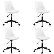 Swivel dining chairs 4 pcs white faux leather - Dining Chair