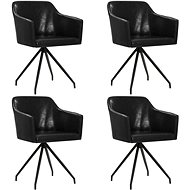 Swivel dining chairs 4 pcs black faux leather - Dining Chair