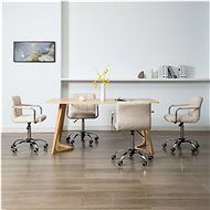 Swivel dining chairs 4 pcs cream textile - Dining Chair