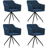 Swivel dining chairs 4 pcs blue textile - Dining Chair