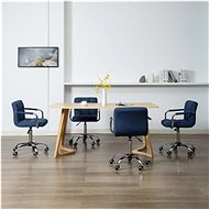 Swivel dining chairs 4 pcs blue textile - Dining Chair