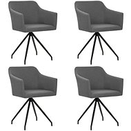 Swivel dining chairs 4 pcs light gray textile - Dining Chair
