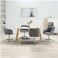 Swivel dining chairs 4 pcs light gray textile - Dining Chair