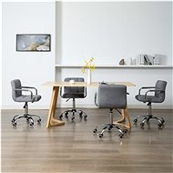 Swivel dining chairs 4 pcs light gray textile - Dining Chair
