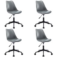 Swivel dining chairs 4 pcs gray faux leather - Dining Chair