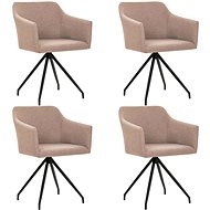 Swivel Dining Chairs 4 pcs Taupe Textile - Dining Chair