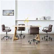Swivel dining chairs 4 pcs taupe textile - Dining Chair