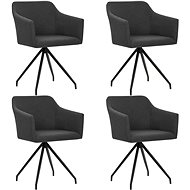 Swivel Dining Chairs 4 pcs Dark Grey Textile - Dining Chair
