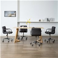 Swivel dining chairs 4 pcs dark gray textile - Dining Chair