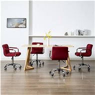 Swivel dining chairs 4 pcs burgundy textile - Dining Chair
