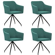 Swivel dining chairs 4 pcs green textile - Dining Chair