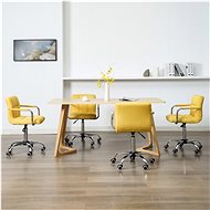 Swivel dining chairs 4 pcs yellow textile - Dining Chair