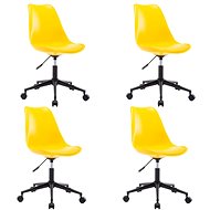 Swivel dining chairs 4 pcs yellow artificial leather - Dining Chair