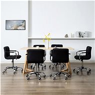 Swivel dining chairs 6 pcs black textile - Dining Chair