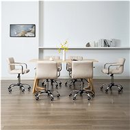 Swivel dining chairs 6 pcs cream textile - Dining Chair