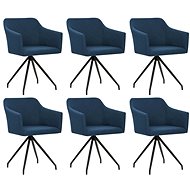 Swivel dining chairs 6 pcs blue textile - Dining Chair