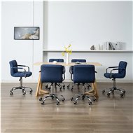Swivel Dining Chairs 6 pcs Blue Textile - Dining Chair