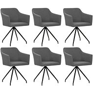 Swivel dining chairs 6 pcs light gray textile - Dining Chair