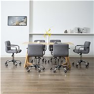 Swivel dining chairs 6 pcs light gray textile - Dining Chair