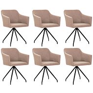 Swivel dining chairs 6 pcs taupe textile - Dining Chair