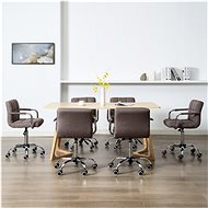 Swivel dining chairs 6 pcs taupe textile - Dining Chair