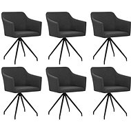 Swivel Dining Chairs 6 pcs Dark Grey Textile - Dining Chair