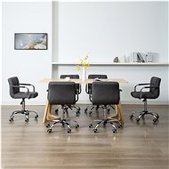 Swivel dining chairs 6 pcs dark gray textile - Dining Chair