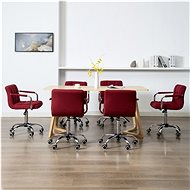 Swivel dining chairs 6 pcs burgundy textile - Dining Chair