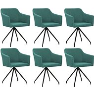 Swivel dining chairs 6 pcs green textile - Dining Chair