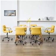 Swivel Dining Chairs 6 pcs Yellow Textile - Dining Chair
