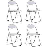 Folding dining chair 4 pcs white faux leather - Dining Chair