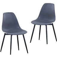 Dining chairs 2 pcs gray PP - Dining Chair