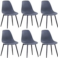 Dining chairs 6 pcs gray PP - Dining Chair