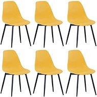 Dining chairs 6 pcs yellow PP - Dining Chair