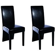 Dining chair 2 pcs black faux leather - Dining Chair