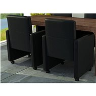 Dining chair 2 pcs black faux leather - Dining Chair