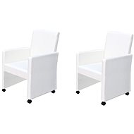Dining chair 2 pcs white faux leather - Dining Chair