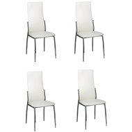 Dining chair 4 pcs white faux leather - Dining Chair