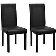 Dining chair 2 pcs black faux leather - Dining Chair