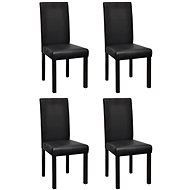 Dining chair 4 pcs black faux leather - Dining Chair